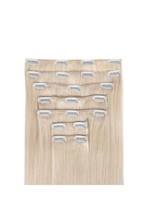 Clip In Cucito 60 cm Colore N° Ghiaccio Bianco