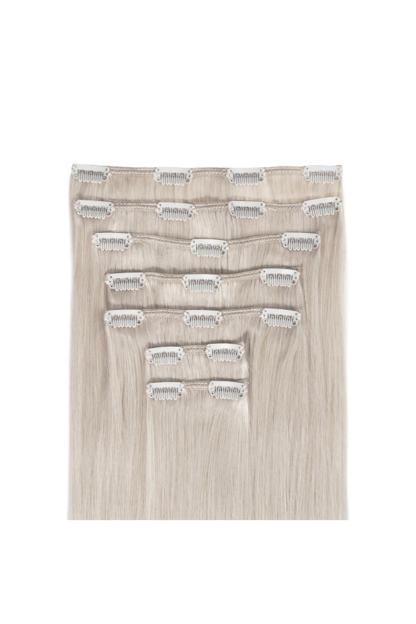 Clip In Cosido 60 cm Color N° Plata Blanco